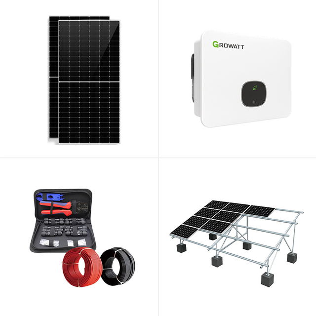 15KW 20KW 30KW On-Grid Solar System na may Growatt Inverter High Performance PV Power Station para sa Residential Grid-Tie Use