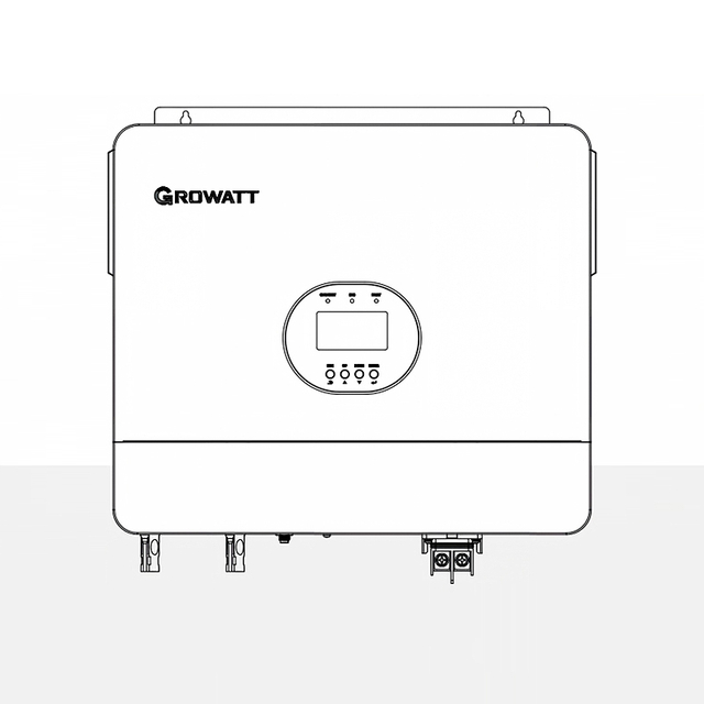 Growatt SPF 6000 ES Plus 6KW Single Phase Off Grid Solar Inverter, 230Vac Output, 500Vdc PV Input, Dual MPPT Pure Sine Wave Inverter para sa Remote Residential Solar Power Systems