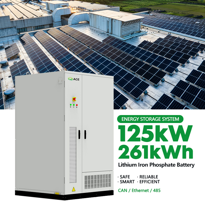 Syst&egrave;me de stockage d'&eacute;nergie C&I tout-en-un 125 kW 261 kWh, syst&egrave;me de stockage d'&eacute;nergie par batterie LiFePO4 (BESS) pour l'&eacute;cr&ecirc;tage de pointe et l'alimentation de secours commerciale et industrielle