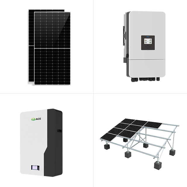 Kit de sistema solar h&iacute;brido de 3kW-10kW, sistema de energ&iacute;a solar conectado a la red con bater&iacute;a de respaldo para suministro de energ&iacute;a de emergencia en el hogar