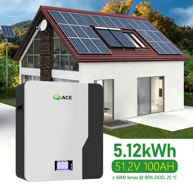 ACE 5.12kWh 51.2V 100Ah LiFePO4 Solar Battery | RS485 CAN, 6000 Cycle, 10-Year Warranty